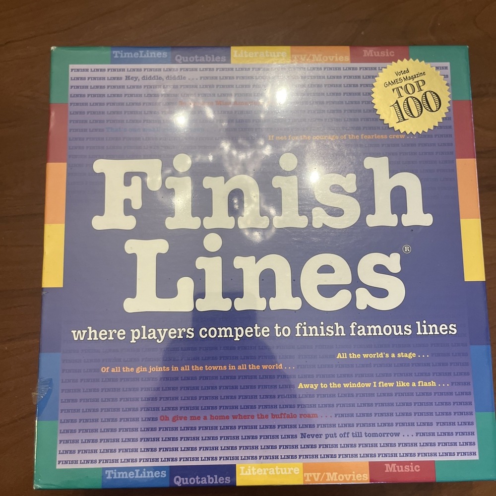 NEW SEALED GAME FINISH LINES Board Game by Games For All Reasons - Vintage 1999